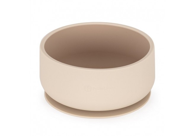 Petite&Mars - Bol Take&Match Cu ventuza Silicon Fara BPA 450 ml 6 luni+ Bej