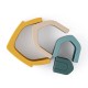 Petite&Mars - Jucarie pentru stivuire Casuta 115x10x5 cm Silicon Fara BPA 4 piese 12 luni+ Galben