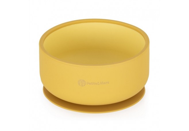 Petite&Mars - Bol Take&Match Cu ventuza Silicon Fara BPA 450 ml 6 luni+ Galben