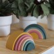 Petite&Mars - Jucarie pentru stivuire Curcubeu 14x7.5x5 cm Silicon Fara BPA 6 piese 12 luni+ Verde