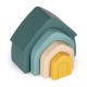 Petite&Mars - Jucarie pentru stivuire Casuta 115x10x5 cm Silicon Fara BPA 4 piese 12 luni+ Verde