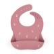 Petite&Mars - Baveta moale Take&Match Reglabil Cu buzunar colector Silicon Fara BPA 6 luni+ Model printese Roz