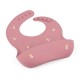 Petite&Mars - Baveta moale Take&Match Reglabil Cu buzunar colector Silicon Fara BPA 6 luni+ Model printese Roz