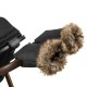 Lionelo - Manusi termice pentru carucior Universale Impermeabile Interior din lana Cu blana ecologica detasabila Negru