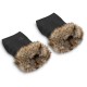Lionelo - Manusi termice pentru carucior Universale Impermeabile Interior din lana Cu blana ecologica detasabila Negru