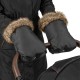 Lionelo - Manusi termice pentru carucior Universale Impermeabile Interior din lana Cu blana ecologica detasabila Negru