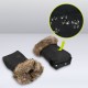 Lionelo - Manusi termice pentru carucior Universale Impermeabile Interior din lana Cu blana ecologica detasabila Negru