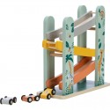 Pista de masini Din lemn Cu 3 masinute incluse 26.9 x 23.6 x 7 cm Free2Play Safari