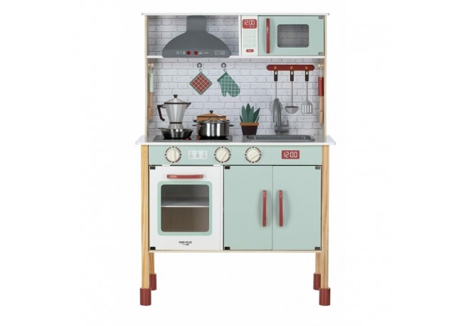 Bucatarie pentru copii Mini Chef Din lemn Cu efecte de sunet si lumina Cu accesorii 70 x 30 x 104 cm Free2Play