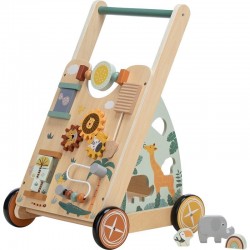 Antepremergator cu multiple activitati Din lemn My First Steps 31.8 x 26.5 x45.5 cm Free2Play Safari