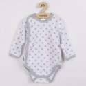 Body cu maneca lunga Marime 56 Din bumbac 100% New Baby Classic II Grey with stars
