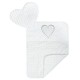 Set 3 piese Luxury Baby Nest cu doua fete Cu paturica si pernuta in forma de inima New Baby Minky Heart White