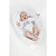 Set 3 piese Luxury Baby Nest cu doua fete Cu paturica si pernuta in forma de inima New Baby Minky Heart White