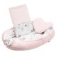 Set 3 piese Luxury Baby Nest cu doua fete Cu paturica si pernuta in forma de inima New Baby Minky Bears Pink