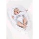 Set 3 piese Luxury Baby Nest cu doua fete Cu paturica si pernuta in forma de inima New Baby Minky Hearts Pink