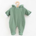 Salopeta de iarna pentru bebelusi cu gluga Marime 56 Din bumbac si elastan Cu captuseala din polar New Baby Frosty Mint