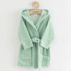 Halat de baie pentru copii Cu buzunare Cu cordon Marime 80/86 Dim bumbac 100% New Baby Comfortably mint