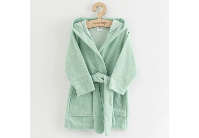 Halat de baie pentru copii Cu buzunare Cu cordon Marime 80/86 Dim bumbac 100% New Baby Comfortably mint