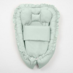 Set 3 piese Baby Nest Cu paturica si pernuta New Baby Dominik green