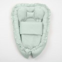 Set 3 piese Baby Nest Cu paturica si pernuta New Baby Dominik green