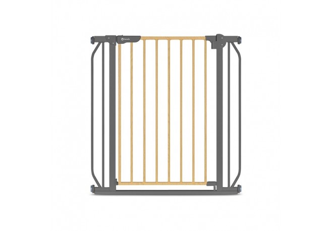 Lionelo - Poarta de siguranta prin presiune Truus Slim 105 cm Conform cu standardul europeane de securitate EN1930 Gri/Natur