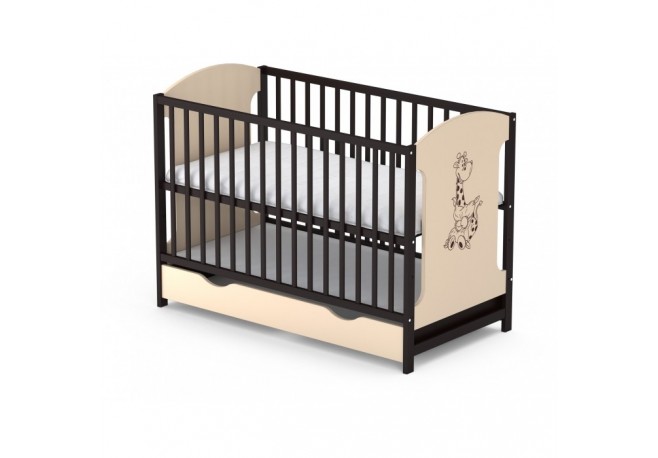 Patut cu sertar VESSANTI MILO GIRAFA - Crem cu wenge