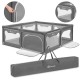 Tarc de joaca copii Lionelo Willow XL180 x 200 cm Pliere compacta Include geanta de transport Din plasa Cu doua intrari laterale