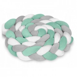 Protectie laterala pentru patut impletita 2 m Ricokids 722002 - Mint