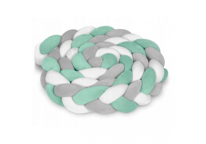 Protectie laterala pentru patut impletita 2 m Ricokids 722002 - Mint