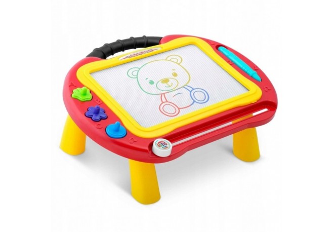 Masuta cu tabla magnetica pentru desenat cu accesorii incluse Ricokids 772200 - Rosu
