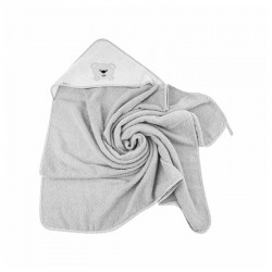 Prosop de baie Bocioland Cu gluga 100% bumbac 80x80 cm Teddy Bear Grey