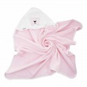 Prosop de baie Bocioland Cu gluga 100% bumbac 80x80 cm Teddy Bear Pink
