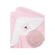 Prosop de baie Bocioland Cu gluga 100% bumbac 80x80 cm Teddy Bear Pink