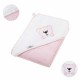 Prosop de baie Bocioland Cu gluga 100% bumbac 80x80 cm Teddy Bear Pink