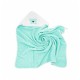 Prosop de baie Bocioland Cu gluga100% bumbac 80x80 cm Teddy Bear Turquoise