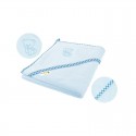 Prosop cu gluga Qmini Din bumbac 80x80 cm Sky