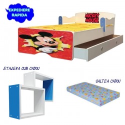 Pat copii Mickey,sertar si etajera