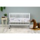 Patut din lemn bebe 120x60 cm Din lemn de pin si mdf Stabil si rezistent Inaltime saltea reglabila pe 3 nivele Laterala cu 3 bet