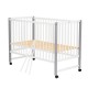 Patut din lemn bebe 120x60 cm Din lemn de pin si mdf Stabil si rezistent Inaltime saltea reglabila pe 3 nivele Laterala cu 3 bet