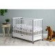 Patut din lemn bebe 120x60 cm Cu sertar cu capac Din lemn de pin si mdf Stabil si rezistent Inaltime saltea reglabila pe 3 nivel