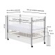 Patut din lemn bebe 120x60 cm Cu sertar cu capac Din lemn de pin si mdf Stabil si rezistent Inaltime saltea reglabila pe 3 nivel