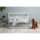 Patut din lemn bebe 120x60 cm Cu laterala culisanta Din lemn de pin si mdf Stabil si rezistent Inaltime saltea reglabila pe 3 ni