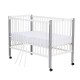 Patut din lemn bebe 120x60 cm Cu laterala culisanta Din lemn de pin si mdf Stabil si rezistent Inaltime saltea reglabila pe 3 ni