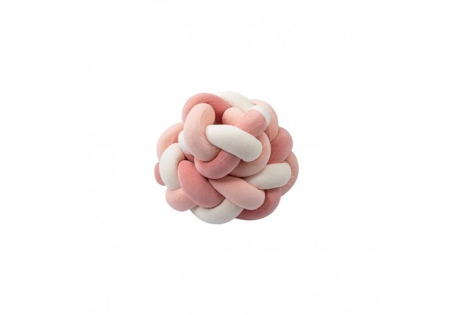 Protectie laterala Bubaba Pentru patut bebe Tip Bumper impletit Din bumbac 235x15 cm Pink White