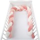 Protectie laterala Bubaba Pentru patut bebe Tip Bumper impletit Din bumbac 235x15 cm Pink White