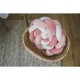 Protectie laterala Bubaba Pentru patut bebe Tip Bumper impletit Din bumbac 235x15 cm Pink White