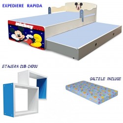 Pat copii dublu Mickey ,saltele incluse