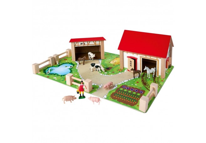 Ferma din lemn Eichhorn 51x36x17 cm cu 20 accesorii