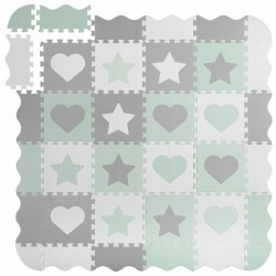 Salteluta de joaca tip puzzle cu 16 elemente pentru copii 151 x 151 cm Ricokids 738100 - Mint