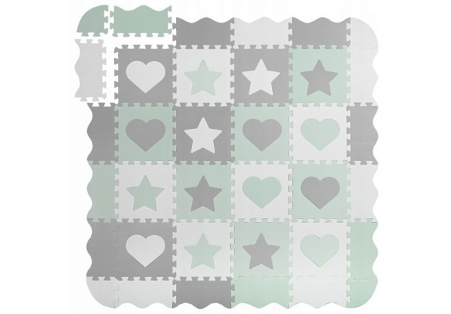 Salteluta de joaca tip puzzle cu 16 elemente pentru copii 151 x 151 cm Ricokids 738100 - Mint